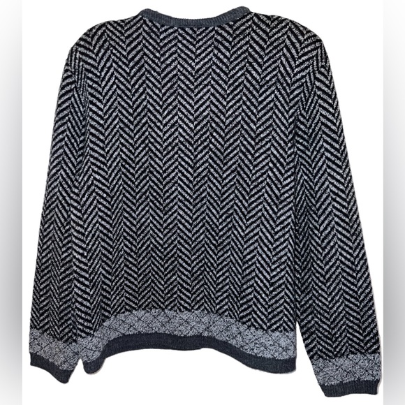 Vintage Southern Lady Cardigan Womens Large Acrylic Red Black Mixed Pattern USA - Picture 4 of 5